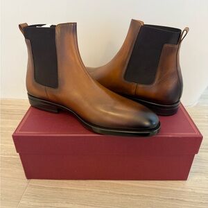Men’s Bruno Magli Byron Cognac Leather Chelsea Boots